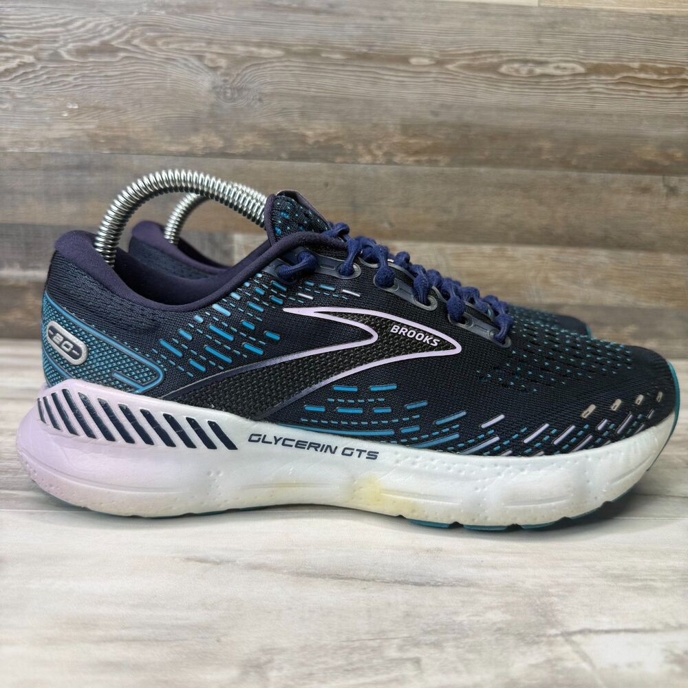 Brooks Glycerin GTS 20 Womens Size 8.5 B Blue Running Shoes Sneakers 1203701B499